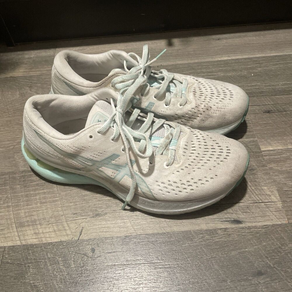 ASICS Gel Kayano 28 Women's Running Shoes White Teal Mint Size 9